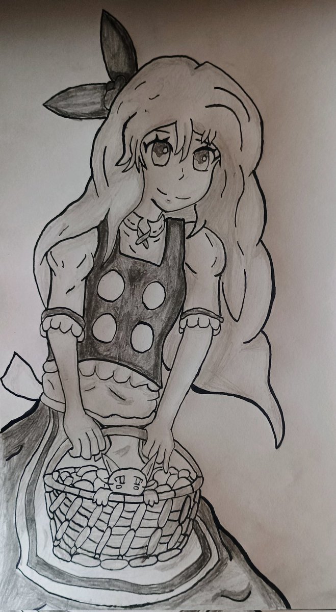 I'm back with drawing of Ellen! This time decided to play around with ink which made me redo this drawing few times from the scratch
#touhou #東方Project