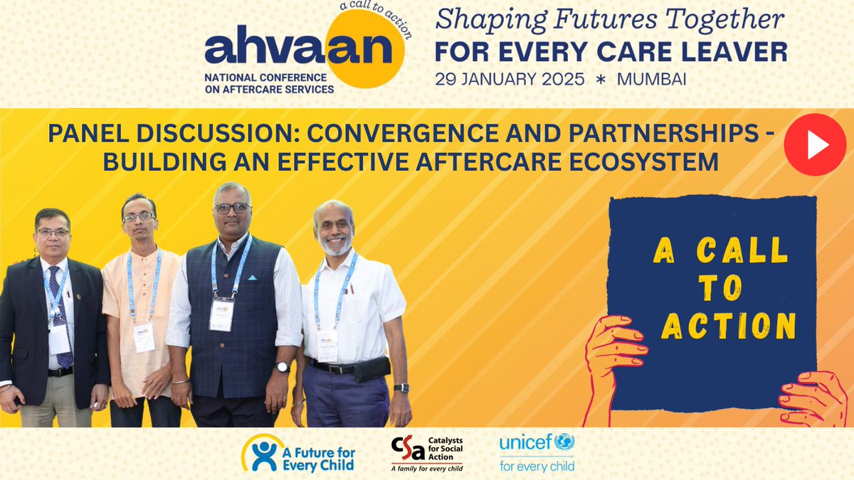 Catch the latest from Ahvaan 2025 – Panel 2, where experts talk about the need for systemic convergence  between different stakeholders for ensuring holistic and effective support to Care Leavers in Aftercare.

Don’t miss it – watch now: youtube.com/watch?v=jObxeg…