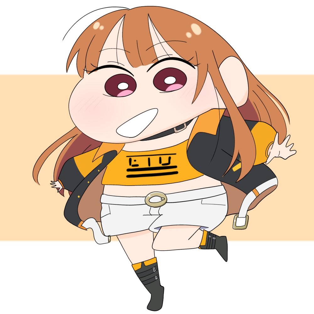 カラフルピーチ】えとさん(新衣装)をクレヨンしんちゃん風に描いてみた