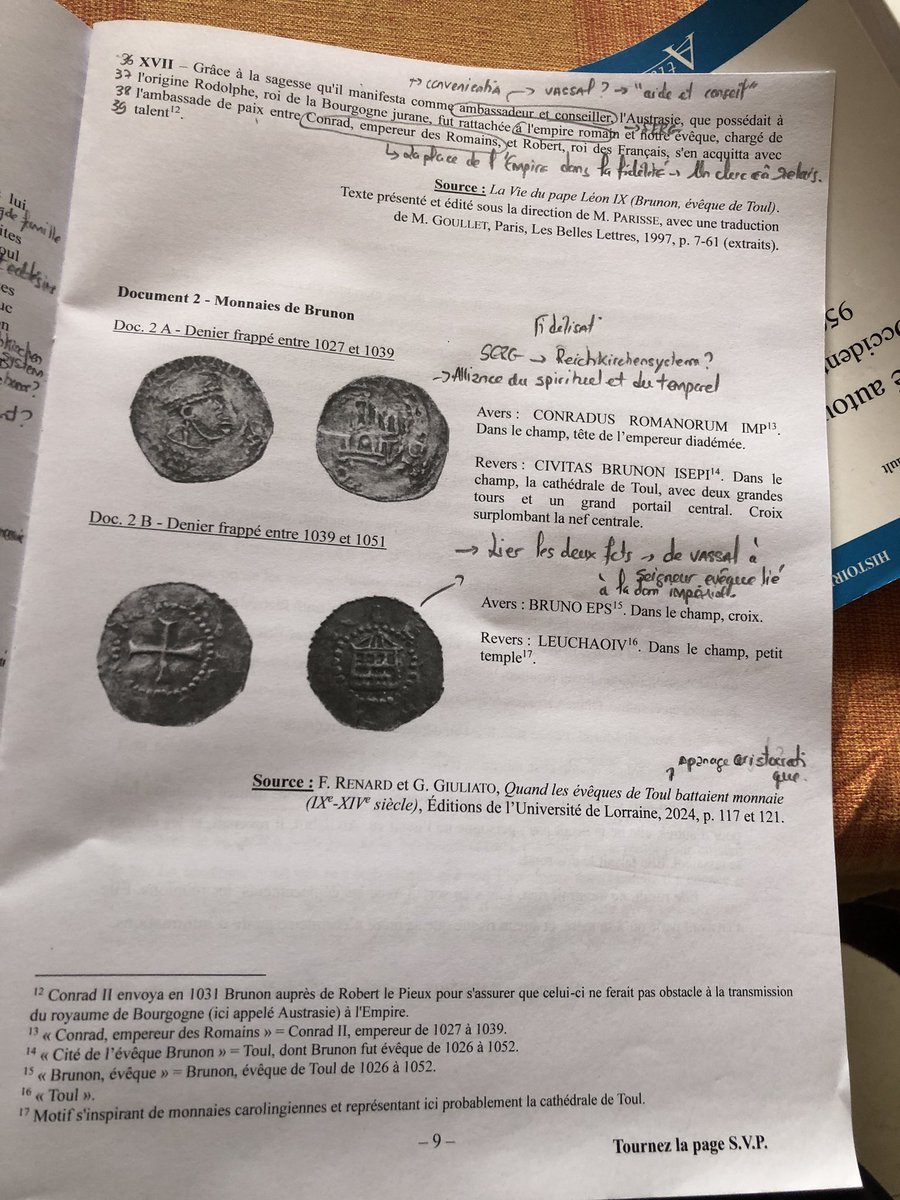 PrepaFenelon's tweet photo. 📝Histoire médiévale sujet #spécialité #ENS 2025 ⏩ Vie de Brunon futur Léon IX et deux deniers #anmil #eglise #reformegregorienne #ENSos merci 🙏 @RNozick_ @Kumogidesu https://t.co/Ljgo29uM5P