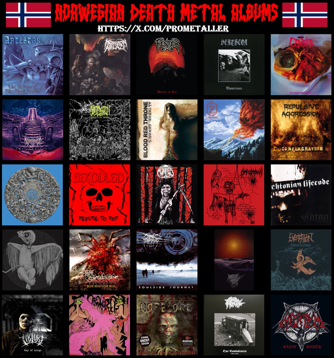 prometaller's tweet photo. Norwegian🇳🇴 #DeathMetal Albums🔥🔥 https://t.co/bieWfSv43V