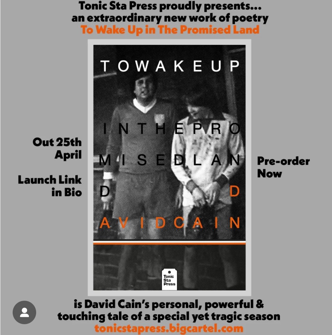 David Cain (@davidmarkcain) on Twitter photo Join us at 6pm this Friday 25 April for the launch of my new poetry book about Dad’s and <a href="/LutonTown/">Luton Town FC</a> Hosted by the Bricklayers Arms, High Town Road, Luton. Book available from tonicstapress.bigcartel.com/product/to-wak… Join us at 6pm this Friday 25 April for the launch of my new poetry book about Dad’s and <a href="/LutonTown/">Luton Town FC</a> Hosted by the Bricklayers Arms, High Town Road, Luton. Book available from tonicstapress.bigcartel.com/product/to-wak…
