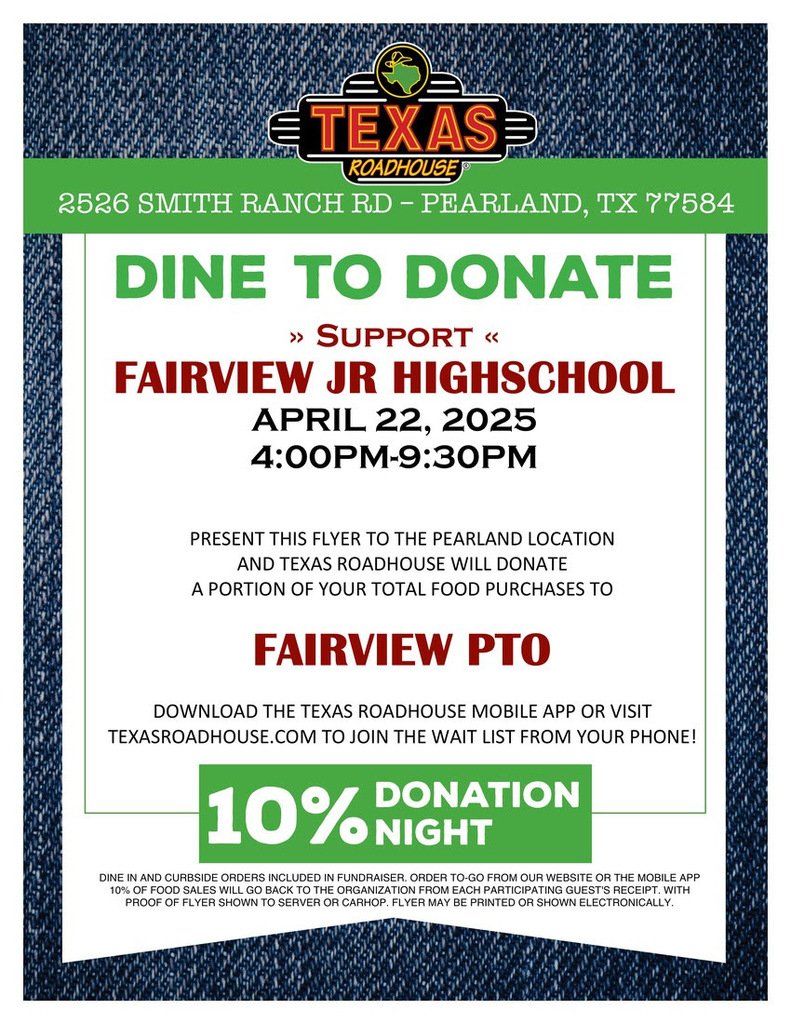 FJH has a spirit night tonight 4/22/25!  Make sure you present this flyer when you order! See you there Falcons!