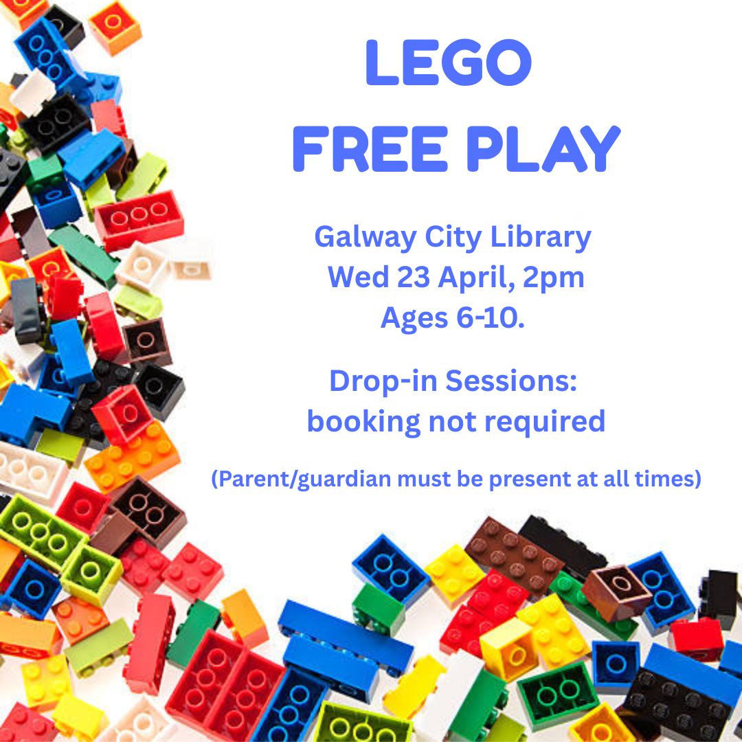 We have a fun-packed day in Galway City Library tomorrow! Flower and Butterfly Craft &amp; Storytime for ages 6-8 is at 11am (booking is required). Lego Free Play for ages 6-10 is at 2pm (booking not required). Please be advised that a parent/guardian must be present at all times.