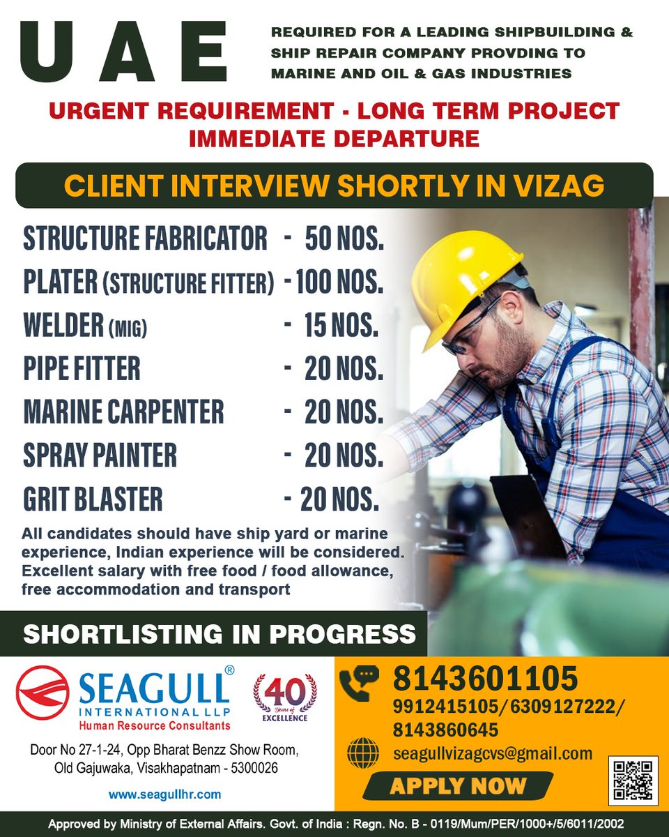 hrd1_seagull's tweet image. 🇰🇼Kuwait Jobs
📝Client Interview On 8th May 
📍Location - Chennai
. 

.

.
#kuwaitjobs #mechanicalengineer #sitestorekeeper #spraypainter