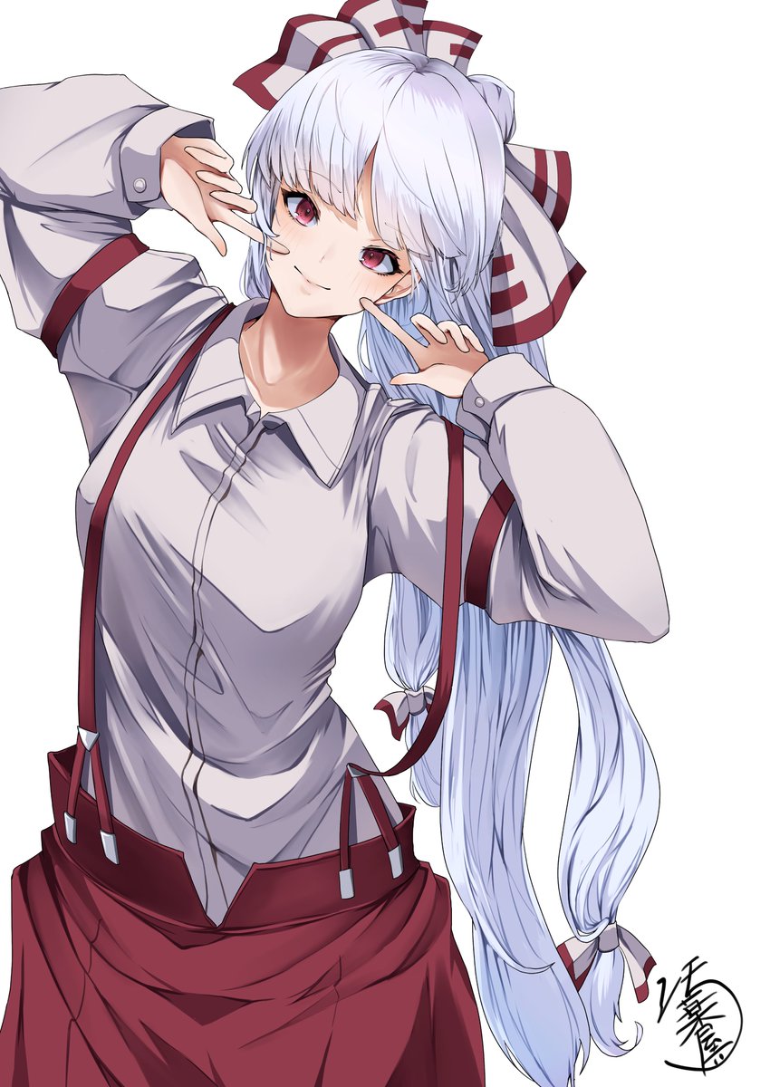 藤原妹紅 イラスト色紙 2枚 もこ式ワン子スキー専用 東方