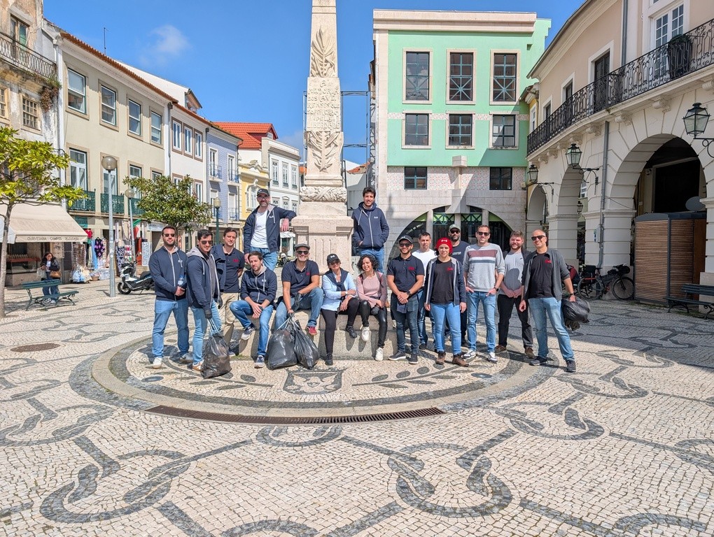 8x8's tweet photo. Happy #EarthDay! Our #Team8s in Portugal recently used their #8x8Volunteering time off to continue their established tradition, #plogging (jogging and picking up litter). 

The team walked around the beautiful city of Aveiro, collecting 12 bags of litter—including plastic, glass, paper, and general waste—doing our part to contribute to a more sustainable future. ♻️🌍 

#Lifeat8x8 #8x8VTO #8x8volunteers