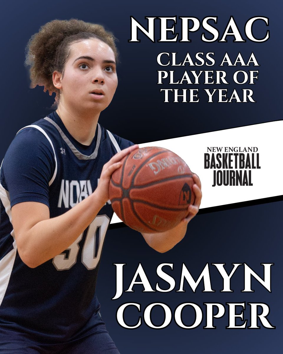 New England Basketball Journal (@nehoopjournal) on Twitter photo Our inaugural NEPSAC Class AAA Girls Player of the Year: Jasmyn Cooper.
The nationally-ranked forward did it all as a scorer, passer and defender once again, leading Nobles to a 30-2 record and runner-up finish.
Read <a href="/ethman43/">Ethan Fuller</a>'s interview with Cooper: basketballjournal.com/2025/04/22/202… Our inaugural NEPSAC Class AAA Girls Player of the Year: Jasmyn Cooper.
The nationally-ranked forward did it all as a scorer, passer and defender once again, leading Nobles to a 30-2 record and runner-up finish.
Read <a href="/ethman43/">Ethan Fuller</a>'s interview with Cooper: basketballjournal.com/2025/04/22/202…