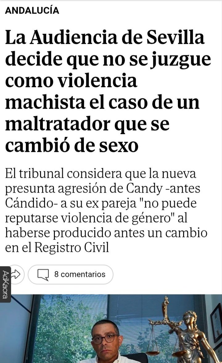 Pues ya tenemos sentencia. SEN TEN CIA. No elucubraciones ni pajas mentales SENTENCIA.

La ley trans acaba de tumbar, oficialmente, la LIVG. Toda esa gente q estaba TAAAN preocupada por los parches d la LIVG, pueden respirar tranquilos/as. Ya no hay LIVG.

archive.is/SdkVG