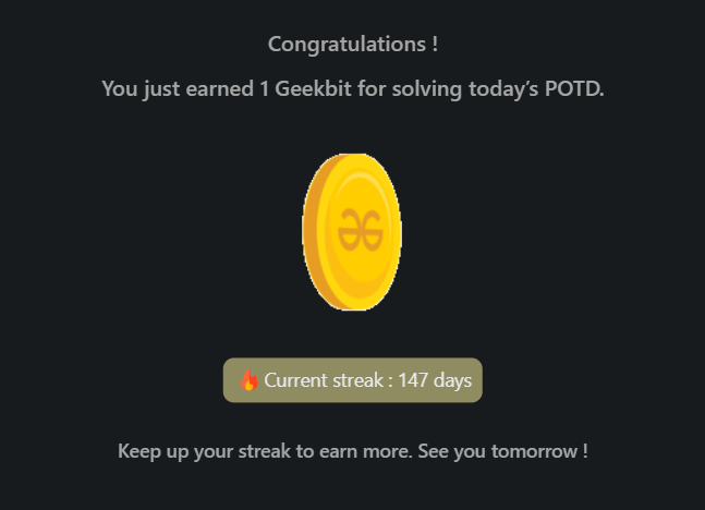 Mayank_kumar111's tweet photo. Day 159: Progress in programming built one small step at a time. With every bug squashed every concept.

@geeksforgeeks

#geekstreak2024 #dsa #learntocode #learndsa #160daysofcode #gfg #geeksforgeeks #CodingChallenge #162DaysOfCode #gfg160 #Day159 #CodeMastery #CodeExploration https://t.co/iw8B7s3IMA