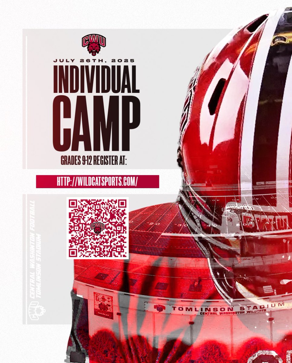 Thank you <a href="/coachbradycrane/">Coach Brady Crane</a> for the invite to Central Washington’s Individual Showcase camp! Looking forward to competing!
<a href="/prepsrecruit/">Preps Recruiting</a> <a href="/Micah_Chen/">Micah Chen</a> <a href="/NickFarman55/">Nick Farman M.S.</a> <a href="/MataRosalio/">Angel Mata</a> <a href="/westvalleyrams/">westvalleyfootball</a>