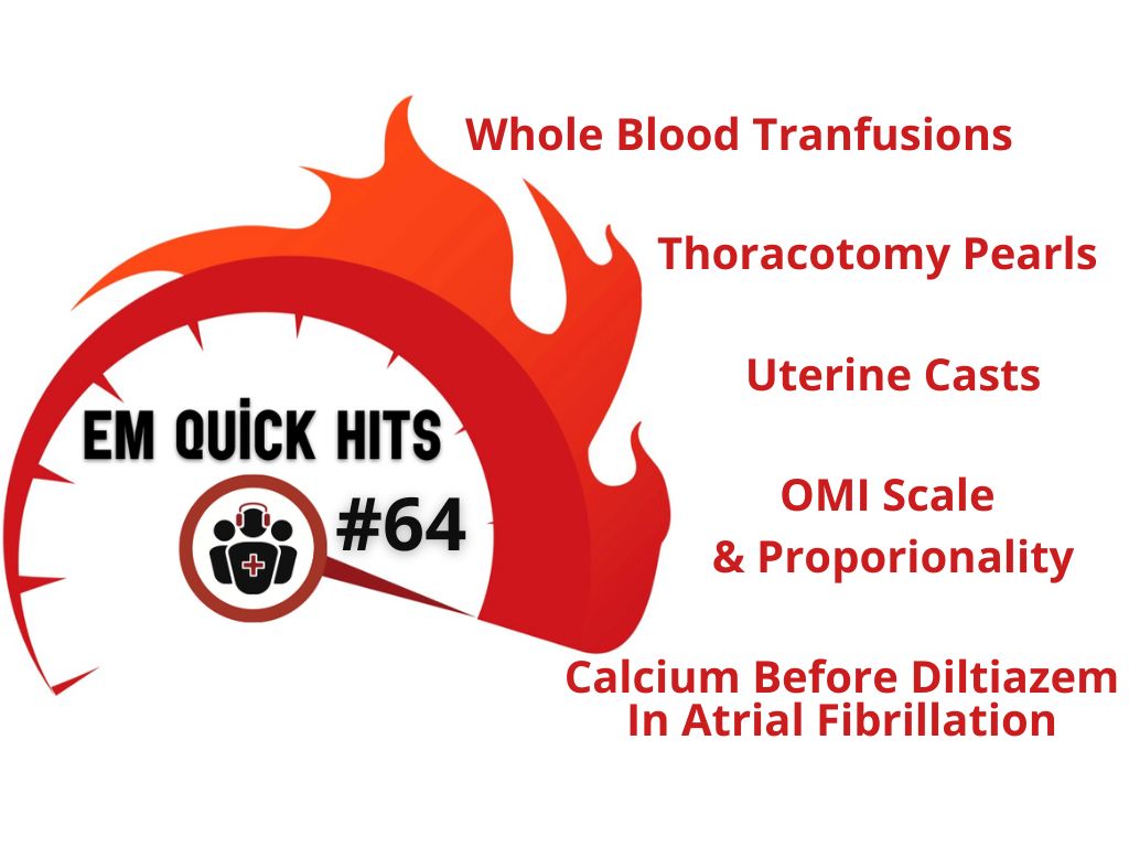 Anton Helman (@emcases) on Twitter photo EM Quick Hits 64
🩸Whole Blood Transfusions <a href="/petrosoniak/">Andrew Petrosoniak</a> Zafar Qasim
💔Calcium Before Diltiazem in Afib <a href="/First10EM/">Justin Morgenstern</a>
✂️Thoracotomy Pearls <a href="/EMSwami/">Anand Swaminathan MD MPH 🏳️🌈🇺🇦</a>
🧒Uterine Casts <a href="/andrewjtagg/">Andrew Tagg</a>
💟OMI Scale & Proportionality @ECGCases
emergencymedicinecases.com/em-quick-hits-…
#FOAMed EM Quick Hits 64
🩸Whole Blood Transfusions <a href="/petrosoniak/">Andrew Petrosoniak</a> Zafar Qasim
💔Calcium Before Diltiazem in Afib <a href="/First10EM/">Justin Morgenstern</a>
✂️Thoracotomy Pearls <a href="/EMSwami/">Anand Swaminathan MD MPH 🏳️🌈🇺🇦</a>
🧒Uterine Casts <a href="/andrewjtagg/">Andrew Tagg</a>
💟OMI Scale & Proportionality @ECGCases
emergencymedicinecases.com/em-quick-hits-…
#FOAMed