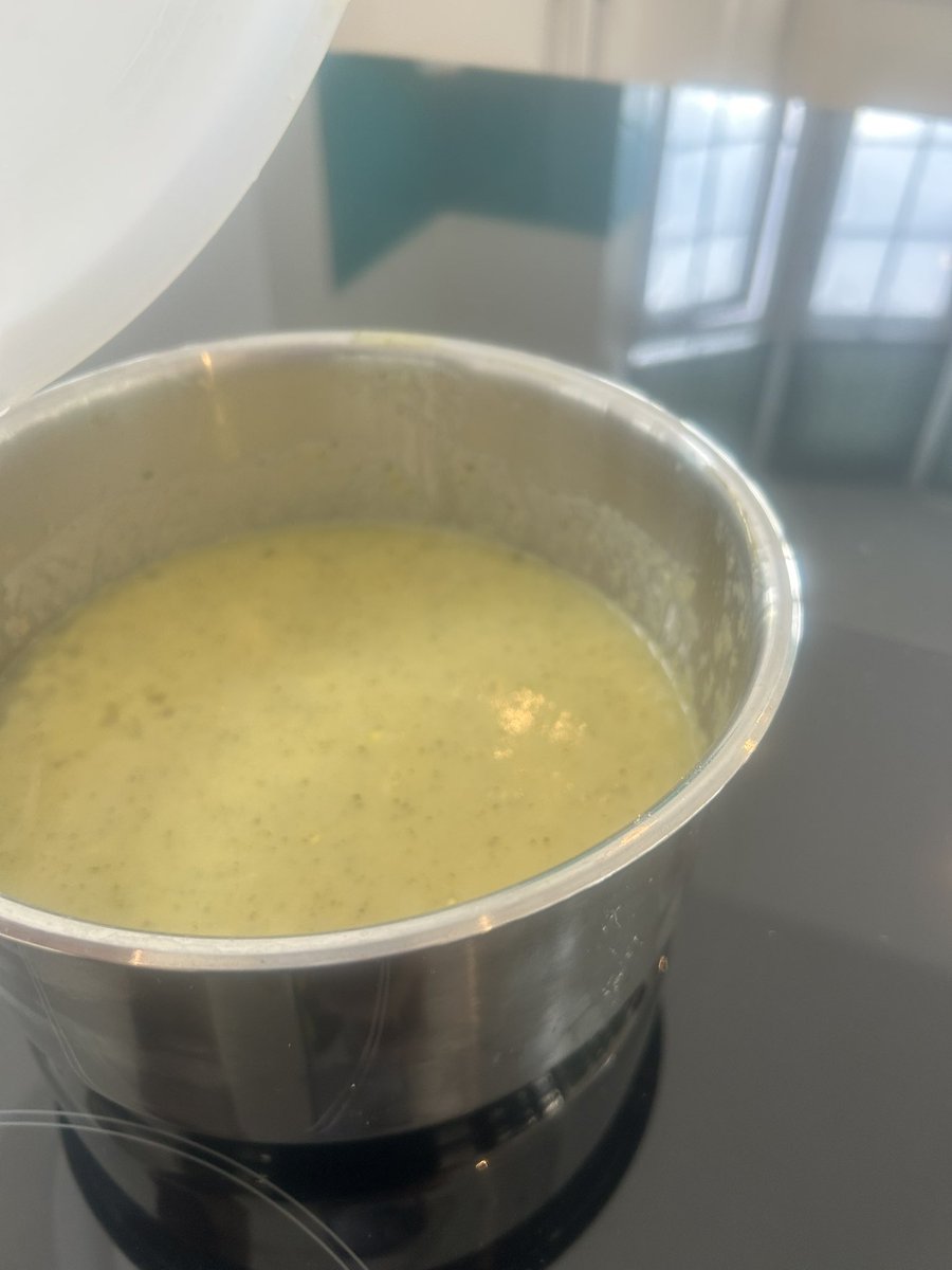 SharonWhiteOBE's tweet photo. Leftovers cooking up to feed Easter guests who are reluctant to leave 😱🤣🤣Curried parsnip and potato/broccoli soups,ham and veggie quiche made with wraps-who knew! All gone👌#Useitup #EarthDay25 #NoWaste #SelfCare @weschoolnurses https://t.co/Q0NE46HLNz