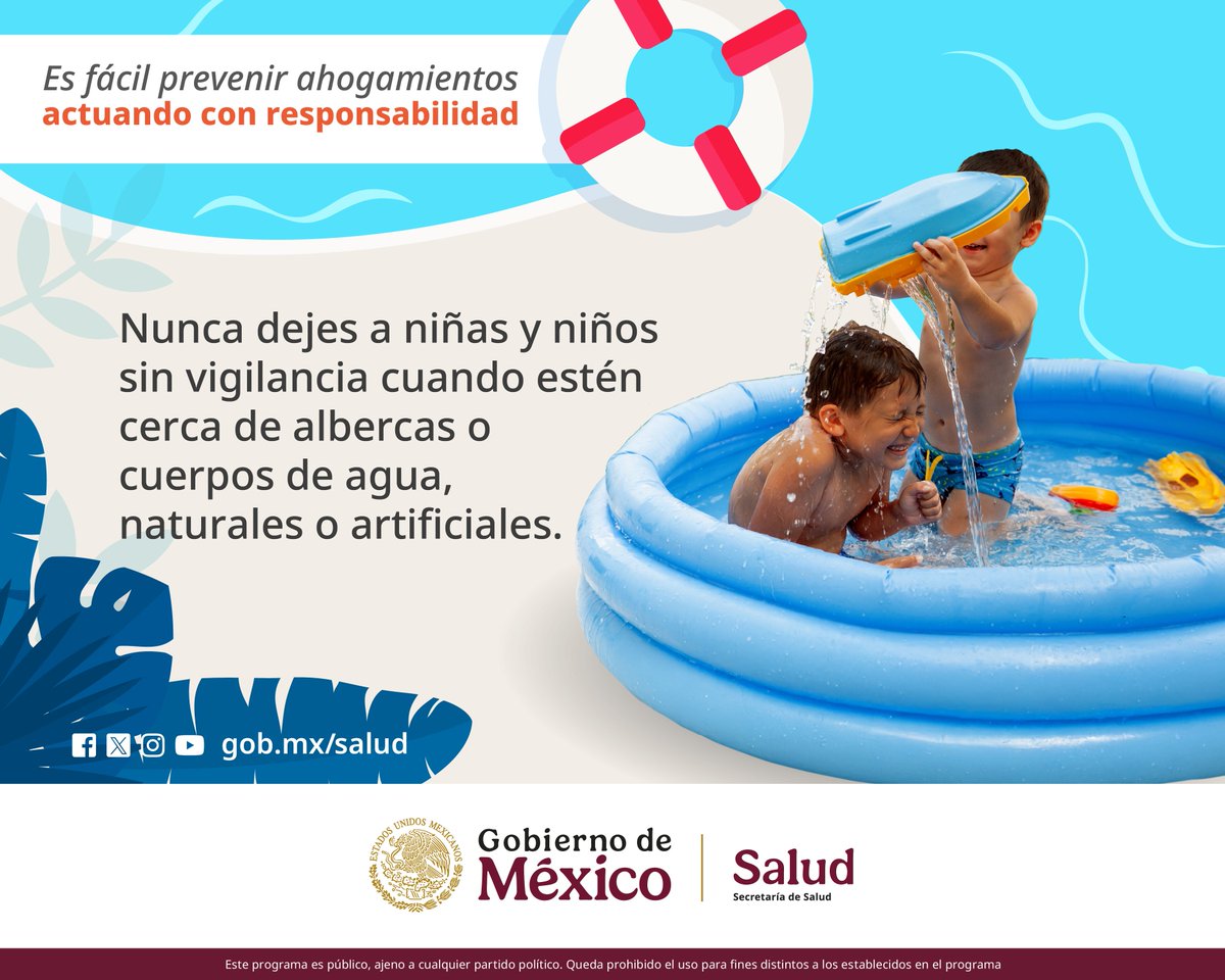¡Los ahogamientos pueden ocurrir en un abrir y cerrar de ojos! 🌊

Es esencial que un adulto supervise constantemente a las niñas y niños en entornos acuáticos, ya que un descuido puede ser peligroso. 👧🏻👦🏻 🌊 🏖

#EvitemosAhogamientos 🌊