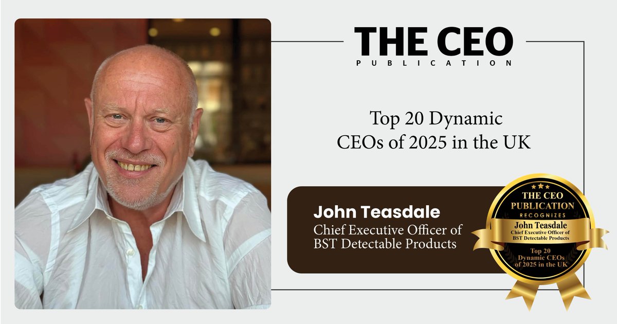 THE CEO PUBLICATION (@theceopub) on Twitter photo CEO: John Teasdale
Company: BST Detectable Products
Website: bst-detectable.com
Ranking: Top 20 Dynamic CEOs of 2025 in the UK
#theceopublication #leadership #dynamicleadership #inspirationalleader
#top20ceo #ukceos #dynamicceos #ceo #success #entrepreneurship <a href="/THECEOPUB/">THE CEO PUBLICATION</a> CEO: John Teasdale
Company: BST Detectable Products
Website: bst-detectable.com
Ranking: Top 20 Dynamic CEOs of 2025 in the UK
#theceopublication #leadership #dynamicleadership #inspirationalleader
#top20ceo #ukceos #dynamicceos #ceo #success #entrepreneurship <a href="/THECEOPUB/">THE CEO PUBLICATION</a>