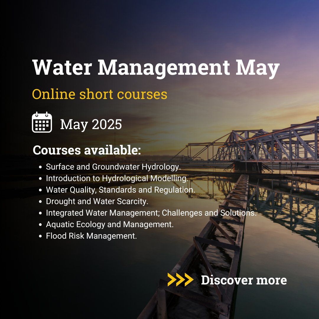 Cranfield Water (@cranfieldwater) on Twitter photo Professional development opportunity - tackle today's major water challenges.
Enhance your professional skills and expertise relevant to deliver innovative water management solutions.
📣 Spaces still available - book today.
bit.ly/49mbkgL
#OnlyAtCranfield Professional development opportunity - tackle today's major water challenges.
Enhance your professional skills and expertise relevant to deliver innovative water management solutions.
📣 Spaces still available - book today.
bit.ly/49mbkgL
#OnlyAtCranfield
