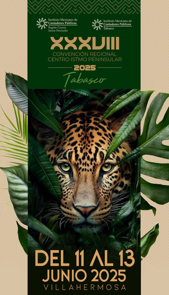 Somos sede de la XXXVIII Convención Regional Centro Istmo Peninsular 2025 

Los esperamos en Tabasco del 11 l 13 de junio

Informes: 📧 asistente@imcptabasco.org.mx 

 #RCIP  #ContadoresPubliccos #Tabasco #TodosSomos OCV