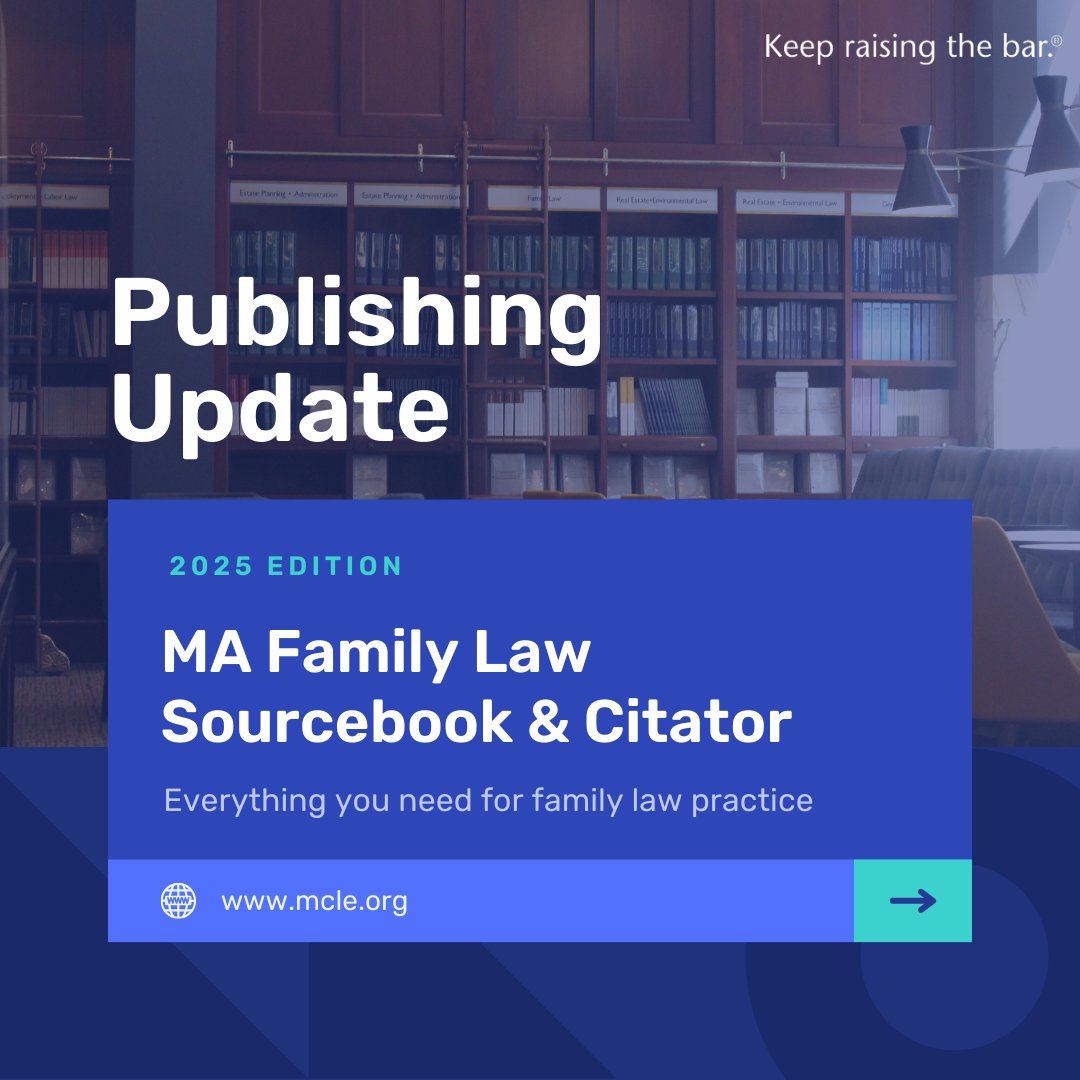 Family law evolves fast—stay ahead with this essential reference featuring.

- Updated statutes &amp; rules
- Key case law annotations
- Recent SJC &amp; Appeals Court decisions

🔗: mcle.org/product/catalo…