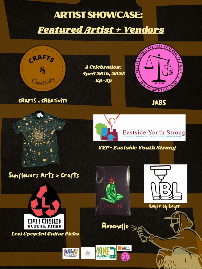 ReadWriteKzoo's tweet image. Join us in celebrating youth at our Annual Celebration on April 26th, 2025! Selected works by our youth artist-entrepreneurs will be on display—and available for purchase in person!

Saturday, April 26th, 2025
Time: 2:00p-5:00p
Location: 802 S. Westnedge Ave.