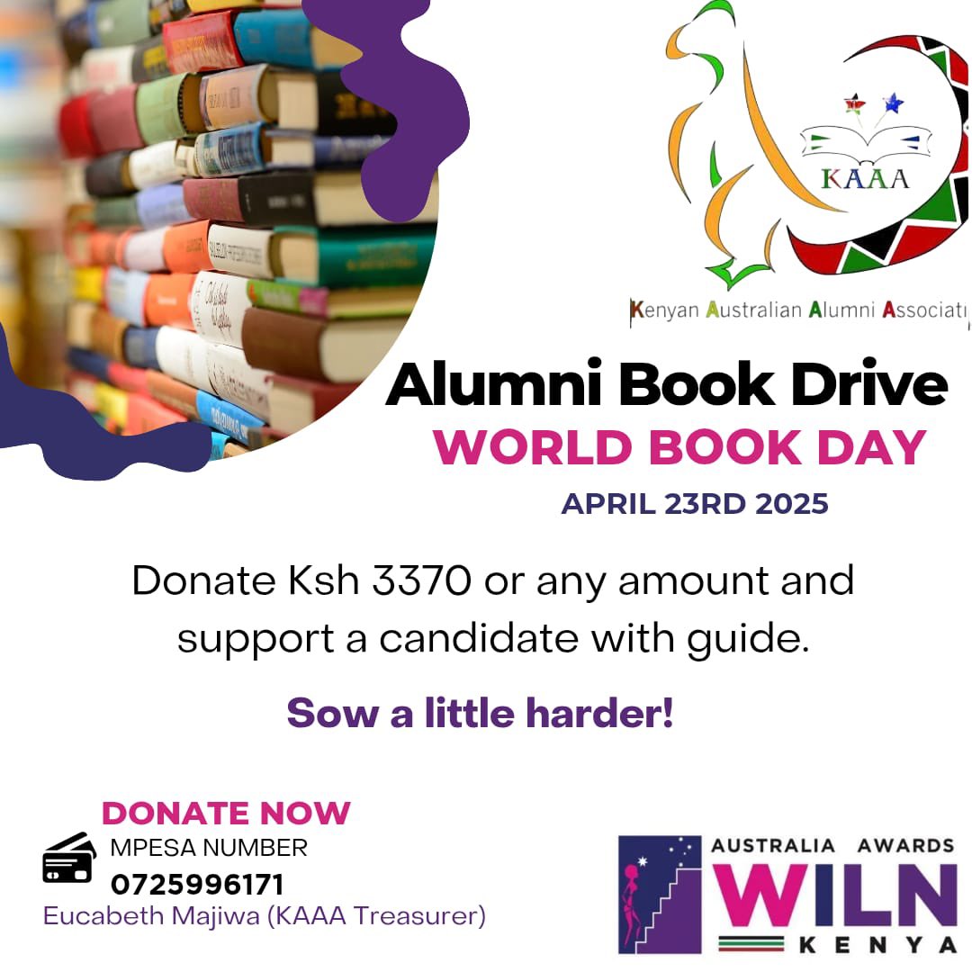 Kenyan Australian Alumni Association (@kaaa_2023) on Twitter photo The KAAA is soo excited for tomorrow, the world book Day. Join us tomorrow at Muyeye Secondary school in Kilifi. Or send your support and assist a Candidate with a literature guide. <a href="/dfat/">Department of Foreign Affairs and Trade 🇦🇺</a> <a href="/AusHCKenya/">Australian High Commission, Kenya</a> #WorldBookDay2025 The KAAA is soo excited for tomorrow, the world book Day. Join us tomorrow at Muyeye Secondary school in Kilifi. Or send your support and assist a Candidate with a literature guide. <a href="/dfat/">Department of Foreign Affairs and Trade 🇦🇺</a> <a href="/AusHCKenya/">Australian High Commission, Kenya</a> #WorldBookDay2025