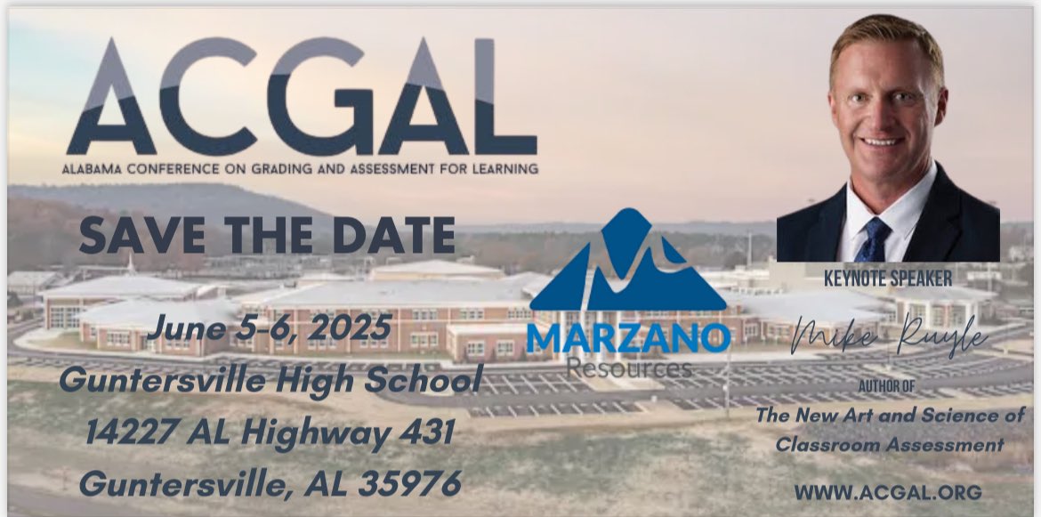 ACGAL returns this summer!!!
🗓️ June 5-6
📍Guntersville High School 
Keynote: @MikeRuyle 

Register at ACGAL.org