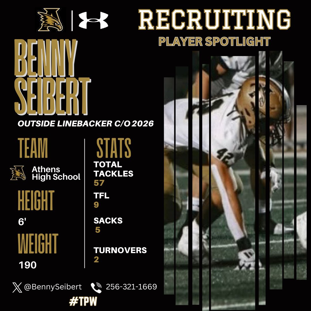 Athens Recruiting (@recruitathens) on Twitter photo Grades ✅
Athleticism ✅
Leader ✅
Dude ✅
We can’t wait to talk about <a href="/BennySeibert/">Ben Seibert</a> and the rest of our ‘26 guys tomorrow at the AL Recruiting Expo in Birmingham. #RecruitAthens #TPW Grades ✅
Athleticism ✅
Leader ✅
Dude ✅
We can’t wait to talk about <a href="/BennySeibert/">Ben Seibert</a> and the rest of our ‘26 guys tomorrow at the AL Recruiting Expo in Birmingham. #RecruitAthens #TPW