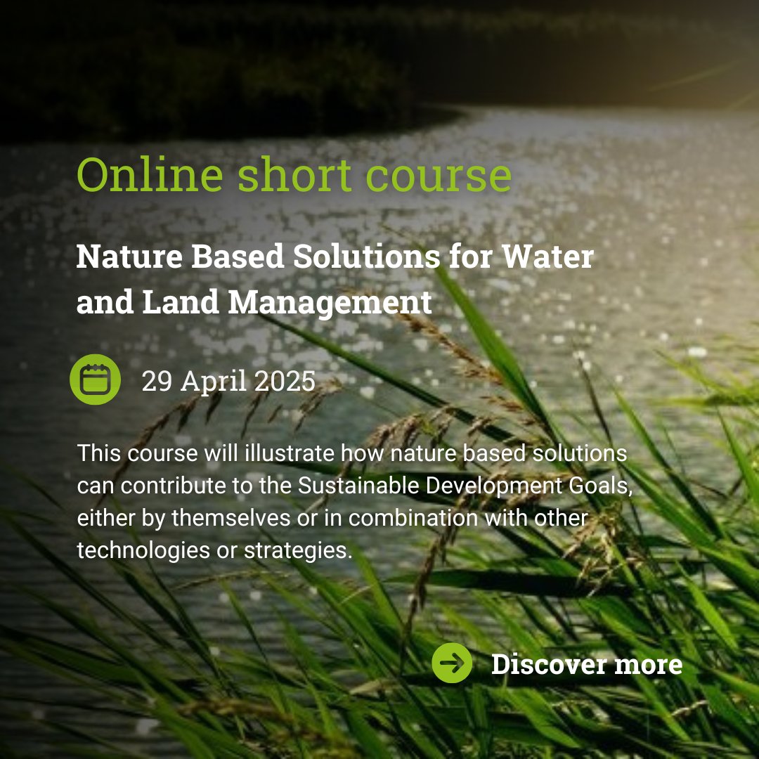 Cranfield Water (@cranfieldwater) on Twitter photo Online and flexible learning opportunity!
Learn how nature-based solutions can be applied for improved water quality through integrated land and water management.
Last chance to book: bit.ly/3fiO2xz
#NbS #ProfessionalDevelopment #OnlineLearning Online and flexible learning opportunity!
Learn how nature-based solutions can be applied for improved water quality through integrated land and water management.
Last chance to book: bit.ly/3fiO2xz
#NbS #ProfessionalDevelopment #OnlineLearning