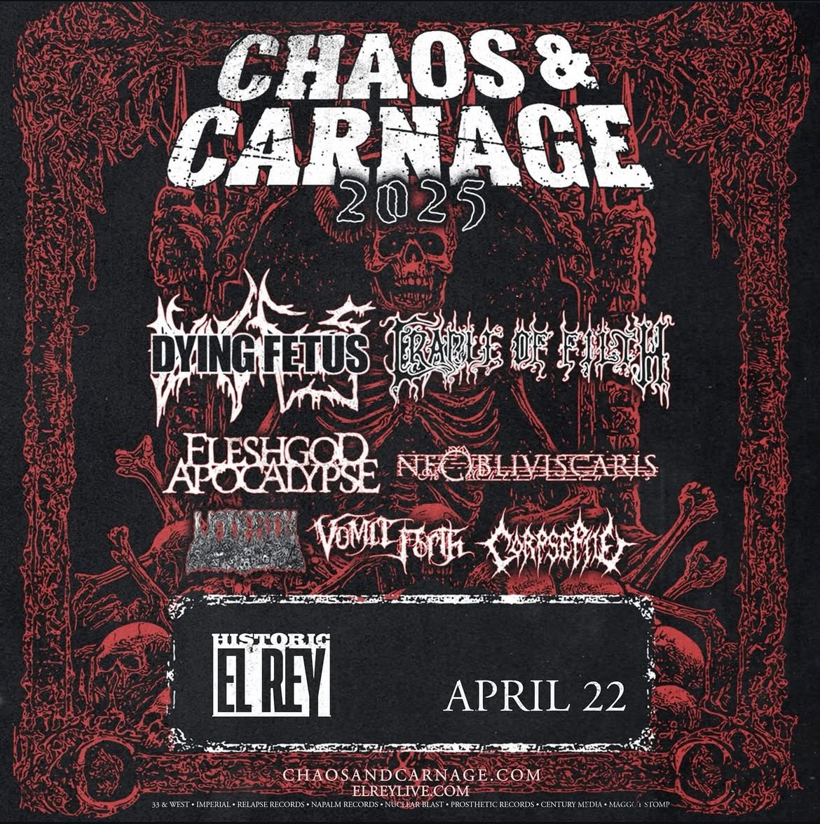 Dying Fetus (@dyingfetusband) on Twitter photo πͺALBUQUERQUE ARE YOU READY!?πͺ
Tonight we are at El Rey Theatre in New Mexico!
The Chaos and Carnage tour with <a href="/CradleofFilth/">Cradle of Filth</a> , <a href="/FApocalypse/">Fleshgod Apocalypse</a> , <a href="/NeObliviscaris3/">Ne Obliviscaris</a> , <a href="/undeathNY/">UNDEATH</a> , <a href="/VomitForth/">πππππ π
ππππ</a> and <a href="/CorpsePileTXDM/">Corpse Pile</a> is in full force!
Grab your tickets and VIPβs
Chaosandcarnage.com πͺALBUQUERQUE ARE YOU READY!?πͺ
Tonight we are at El Rey Theatre in New Mexico!
The Chaos and Carnage tour with <a href="/CradleofFilth/">Cradle of Filth</a> , <a href="/FApocalypse/">Fleshgod Apocalypse</a> , <a href="/NeObliviscaris3/">Ne Obliviscaris</a> , <a href="/undeathNY/">UNDEATH</a> , <a href="/VomitForth/">πππππ π
ππππ</a> and <a href="/CorpsePileTXDM/">Corpse Pile</a> is in full force!
Grab your tickets and VIPβs
Chaosandcarnage.com