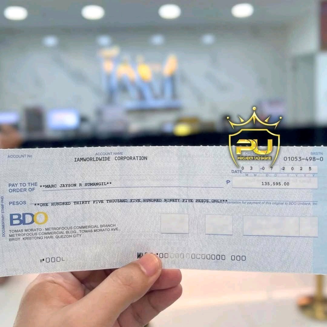 Farillon1's tweet photo. ₱𝟏𝟑𝟓,𝟓𝟗𝟓 𝐂𝐡𝐞𝐪𝐮𝐞 — power of JUST4YOU Bonus! 🚀

Proof kung gaano ka legit at gaano kaganda ang online system ng #ProjectUltimate na kahit from different walks of life ay kayang matulungan! 💯

Take note:
✅ This is just his one-day commission.
✅ He simply gave Projec https://t.co/XJtoIxA97w