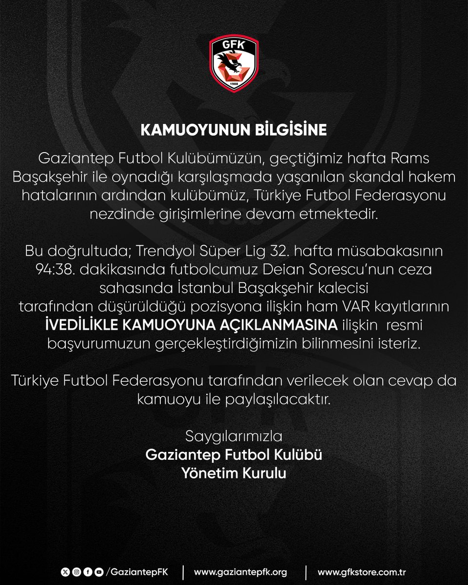 🔴⚫️ KAMUOYUNUN BİLGİSİNE