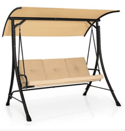 transcendence4u's tweet photo. Relax in style with our 3-Seat Outdoor Porch Swing ☀️🪑 featuring adjustable canopy &amp; padded cushions for the ultimate comfort. Perfect for patios, gardens &amp; cozy ... https://t.co/R0W2RuAR7n