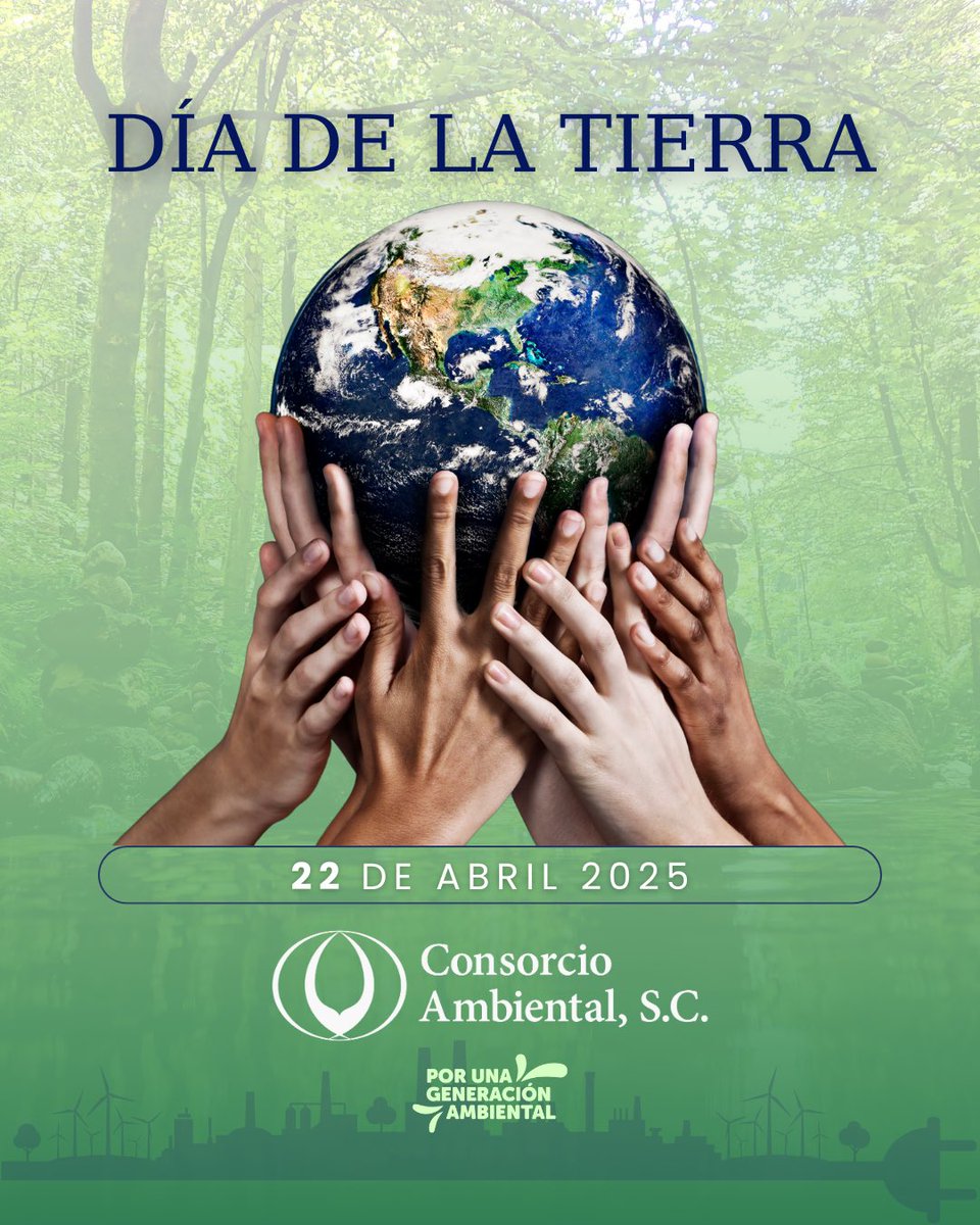 Hoy 22 de abril se conmemora el #DíaInternacionalDeLaTierra 🌎 
En Consorcio Ambiental estamos comprometidos en trabajar cada día por un medio ambiente más equilibrado, limpio y en armonía ♻️
Cuidemos nuestro planeta tierra💚 #DíaDeLaTierra #PorUnaGeneraciónAmbiental