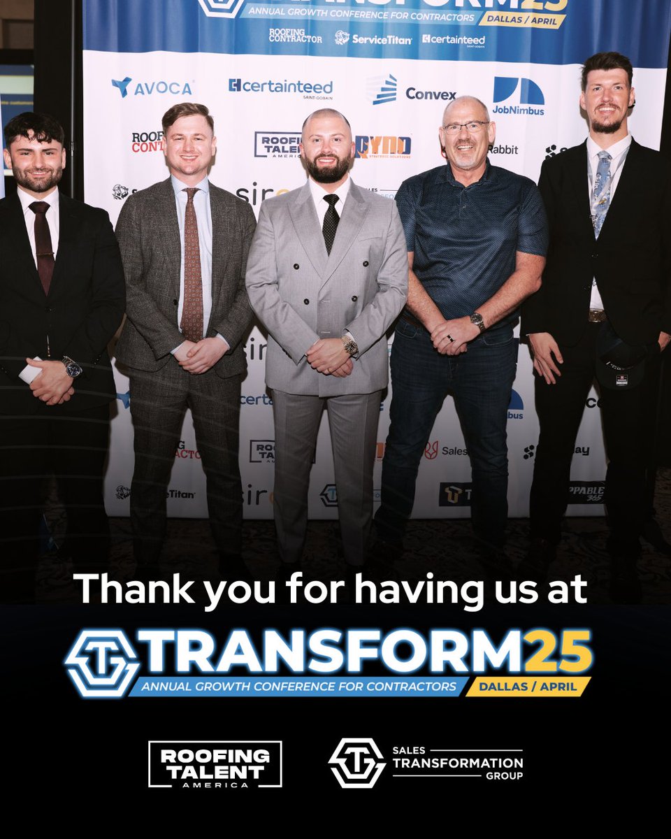 Big thank you to the STG team for an incredible few days at #Transform25 👏

Our CEO, Luke McCormack, had the honour of sharing The 7 Hiring Habits of Highly Effective Roofing Leaders with a room full of ambitious contractors and roofing leaders.

#RoofingTalent #Headhunters