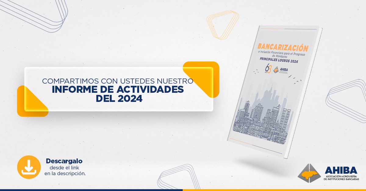 Junto a los 15 Bancos de Honduras, profundizamos nuestro compromiso por la Bancarización y la Inclusión Financiera para el Progreso de Honduras.​

En ahiba.hn/informe-ahiba-… pueden  conocer todos los logros que hemos alcanzado.