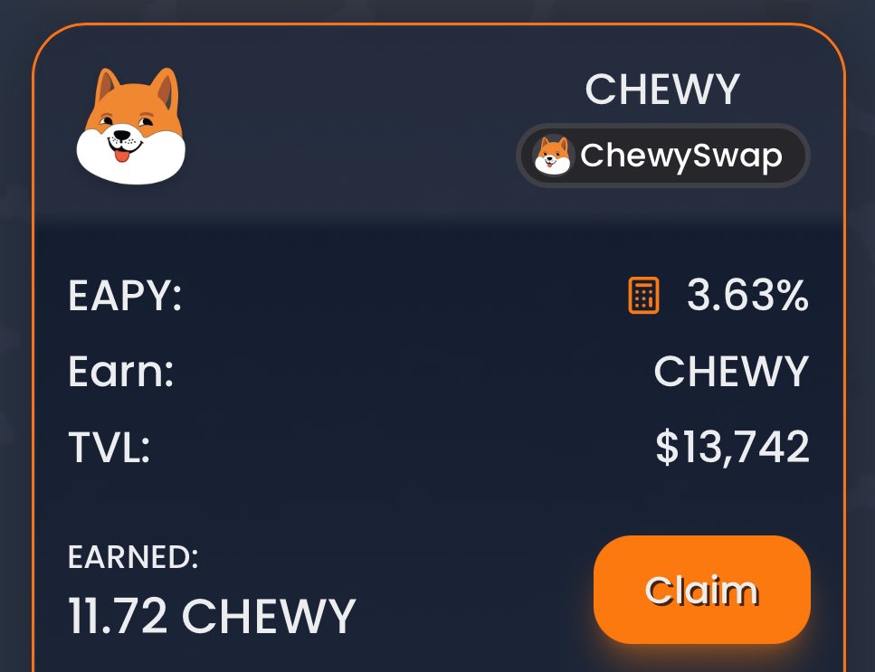 It’s #Shibarium harvest day, aka paycheck c/o Jim 🤭 <a href="/ChewySwap/">Chewy</a>. Love the ability to earn passively just by holding tokens I love! 💰$CHEWY $SNOOZE #Shiboshis

Ask me how! 🙋🏼‍♀️
app.chewyswap.dog/farms/shibarium