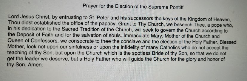 Father Chad Ripperger's prayer for the election of the next Pope