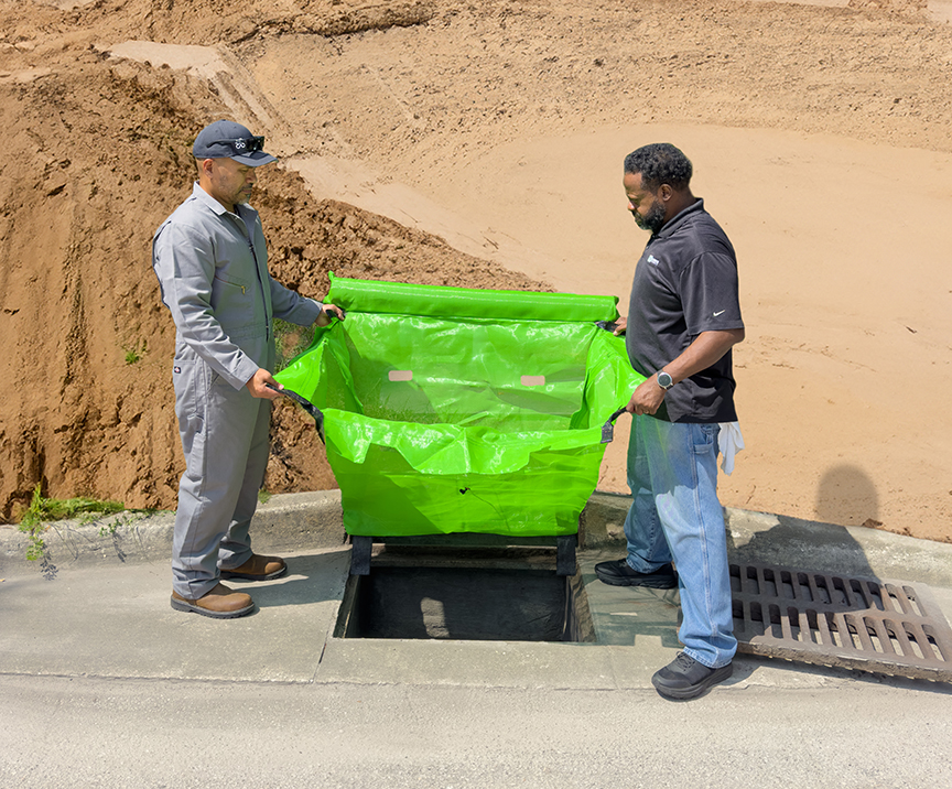 Introducing the Ultra-Drain Guard, Reusable Model! 

This heavyweight champion handles hundreds of pounds of sediment, dirt, and debris – like the Hulk of construction sites! 

Eco-friendly and reusable, it’s perfect for managing runoff.