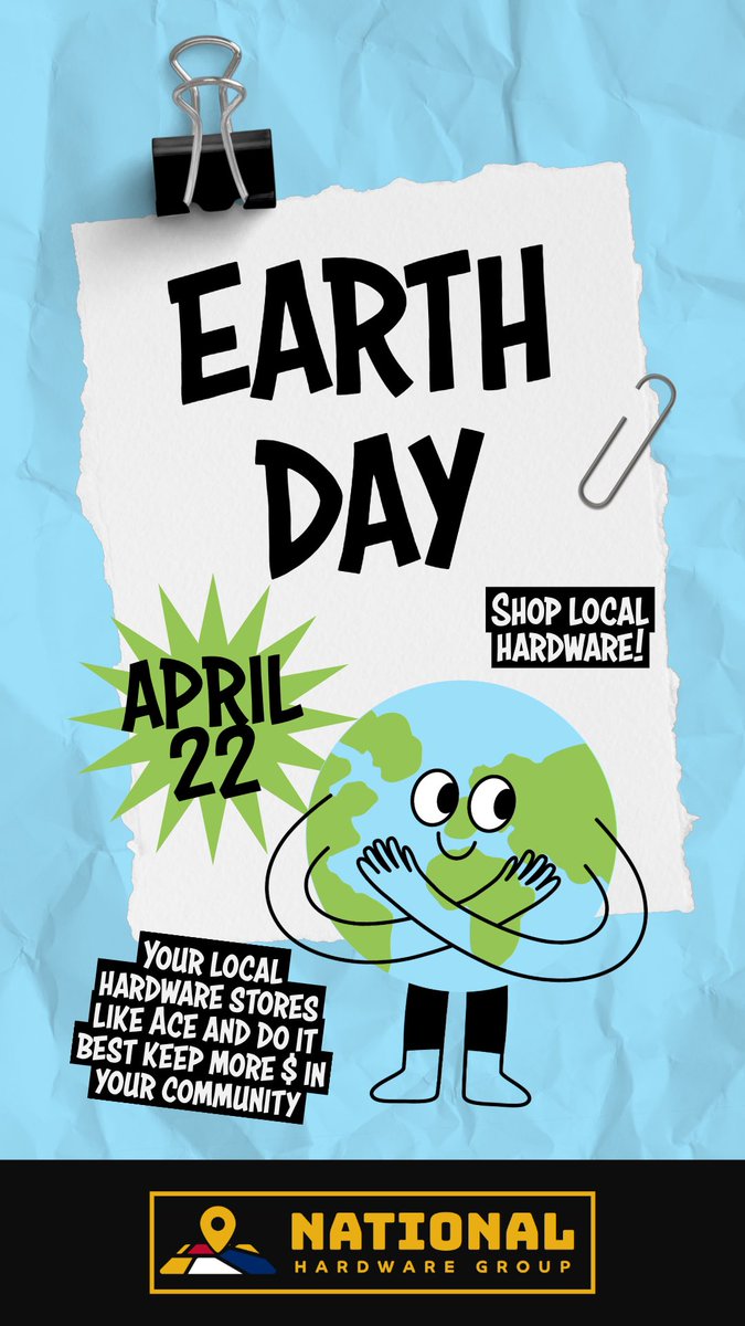 ntlhardwaregrp's tweet photo. 🌍 Happy Earth Day from National Hardware Group! 🌱 Support sustainability and shop local hardware stores today. Visit a nearby retailer to find earth friendly products and make a difference in your community! 💚 #EarthDay2025 #ShopLocal https://t.co/NUt2SzUQg4