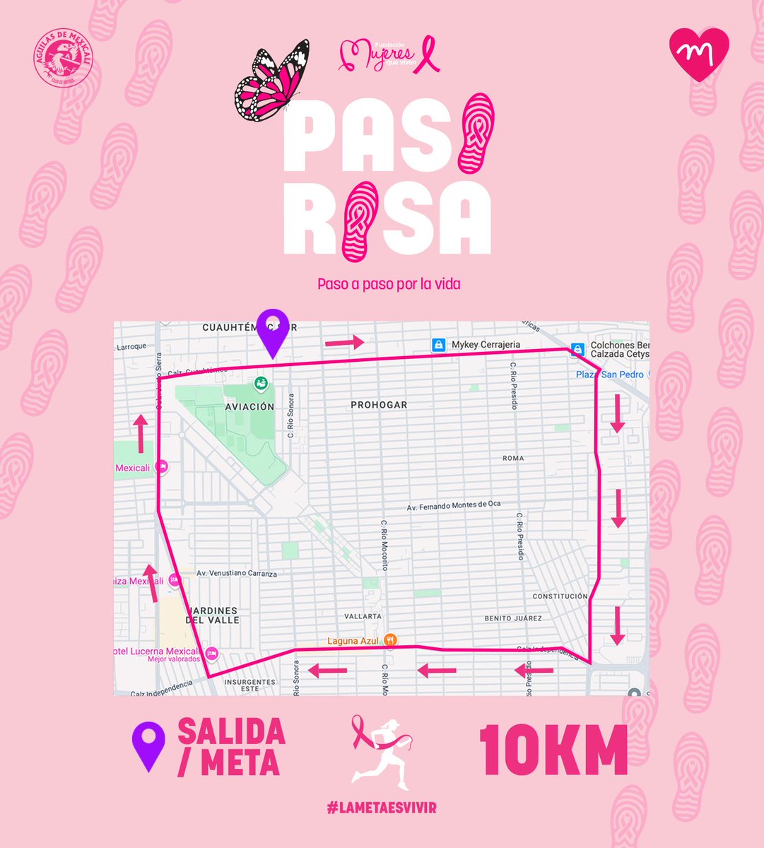 Conoce las rutas de nuestra carrera PASO ROSA 💗🏃🏽‍♂️🏃🏽‍♀️ 

#LaMetaEsVivir