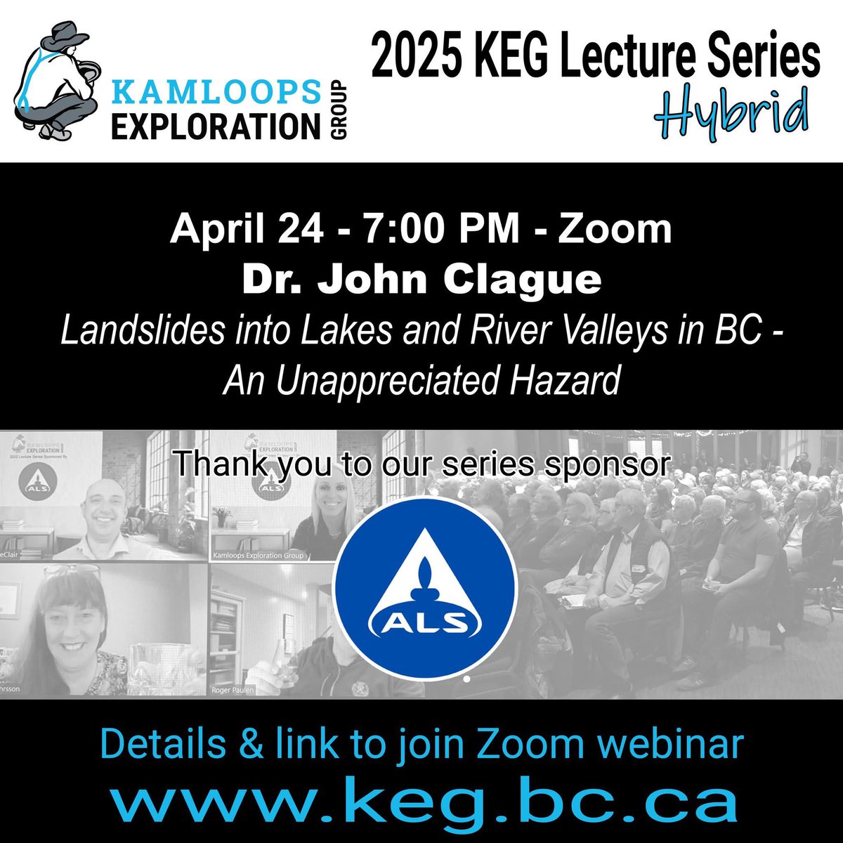 The 2025 KEG Hybrid Lecture Series THIS WEEK! Thursday, April 24th ONLINE!

FREE to attend! 

More info including bio, abstract, and link to join - keg.bc.ca/lecture-series…

Thank you to our sponsor ALS