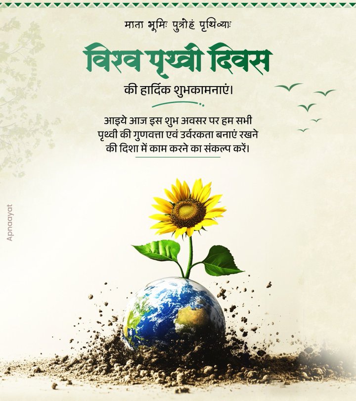NarayanRathore_'s tweet photo. माता भूमि: पुत्रोहं पृथिव्या:

विश्व पृथ्वी दिवस की हार्दिक शुभकामनाएं।

#विश्व_पृथ्वी_दिवस https://t.co/PyjRGH9Tbz