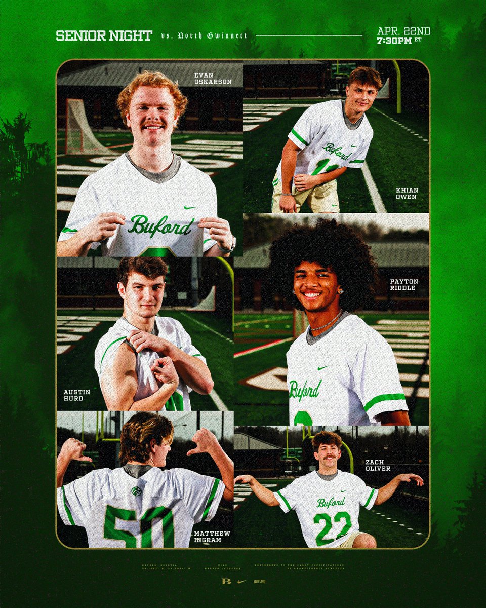𝔰𝔢𝔫𝔦𝔬𝔯 𝔫𝔦𝔤𝔥𝔱 🥍

vs. North Gwinnett // 7:30 pm // Buford, GA
