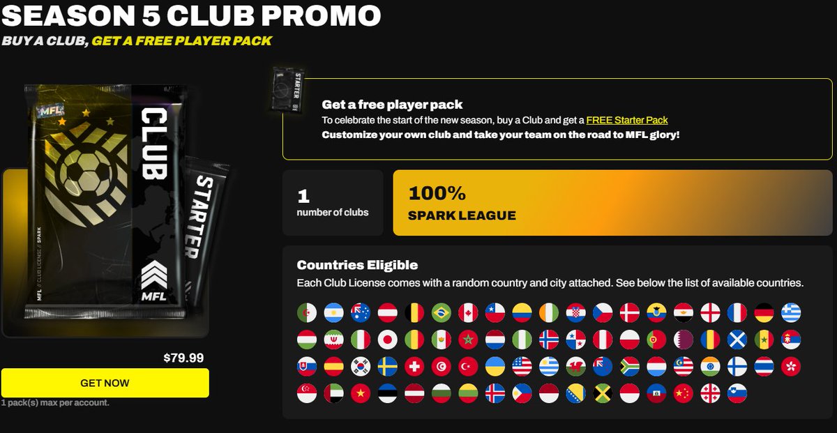 GISALEGEND's tweet image. A @playMFL S5 giveaway, 1 person wins a Spark Club, Free Player Pack &amp;amp; loans from my club.

Follow/Like/RT this post, sub to my YouTube, sign up through my referral link, comment MFL Name when done. 

Winner on 23rd April at 5pm

youtube.com/@GISALEGENDYT
app.playmfl.com/?referrer=82CE…