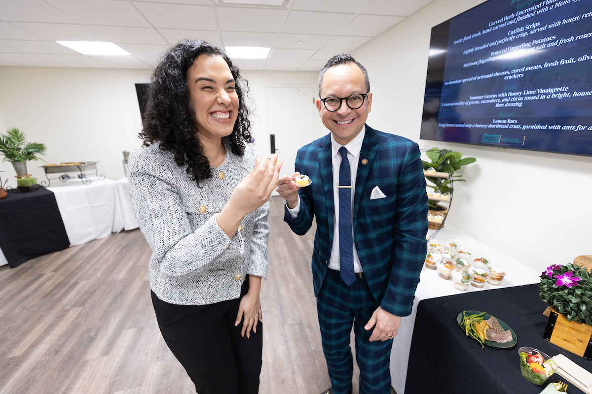 Florida Senate (@flsenate) on Twitter photo From our <a href="/FAMU_1887/">Florida A&M University</a> Foodie Frolic - <a href="/AlexisMCalatayu/">Alexis Calatayud</a> and <a href="/CarlosGSmith/">Senator Carlos Guillermo Smith</a> sampling "Tangy lemon custard atop a buttery shortbread crust, garnished with ants for a bold finish."
The ants were no problem for Sen. Smith who is a Fear Factor Alumni! From our <a href="/FAMU_1887/">Florida A&M University</a> Foodie Frolic - <a href="/AlexisMCalatayu/">Alexis Calatayud</a> and <a href="/CarlosGSmith/">Senator Carlos Guillermo Smith</a> sampling "Tangy lemon custard atop a buttery shortbread crust, garnished with ants for a bold finish."
The ants were no problem for Sen. Smith who is a Fear Factor Alumni!