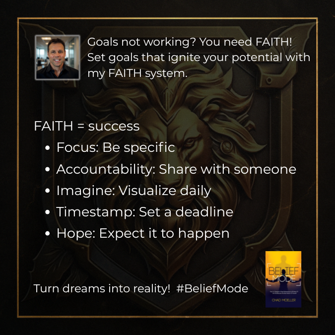 ChadMoellerFit's tweet photo. Want more strategies to transform your life? Grab your copy of Belief Mode at https://t.co/dYX7o2UNgv (or Amazon) and let’s keep this journey going!  #BeliefMode #GoalSetting #MindsetMatters https://t.co/OnTIKxp3wB