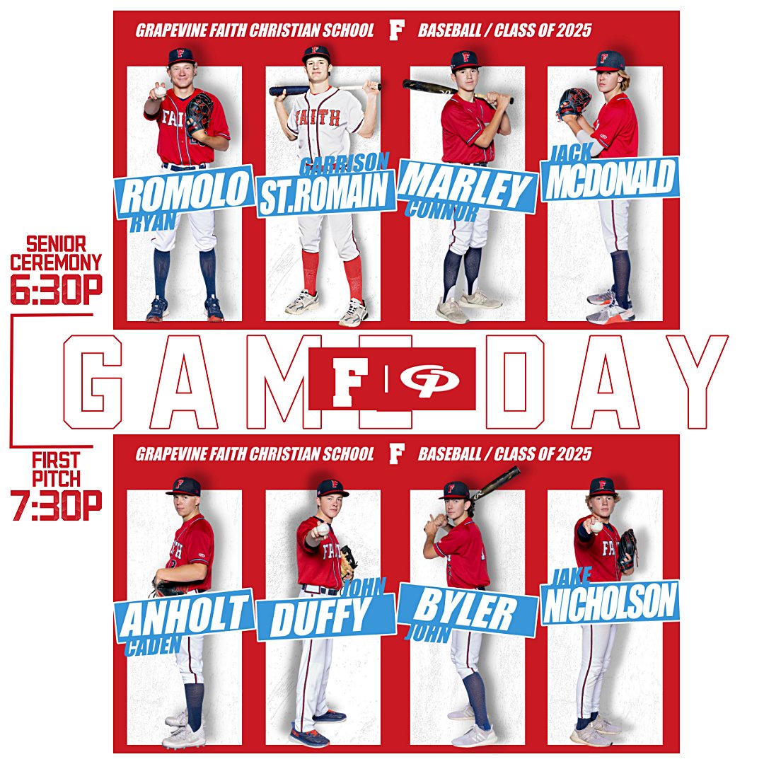 GAME DAY!  
6:30p - Senior Ceremony
7:30p - First Pitch