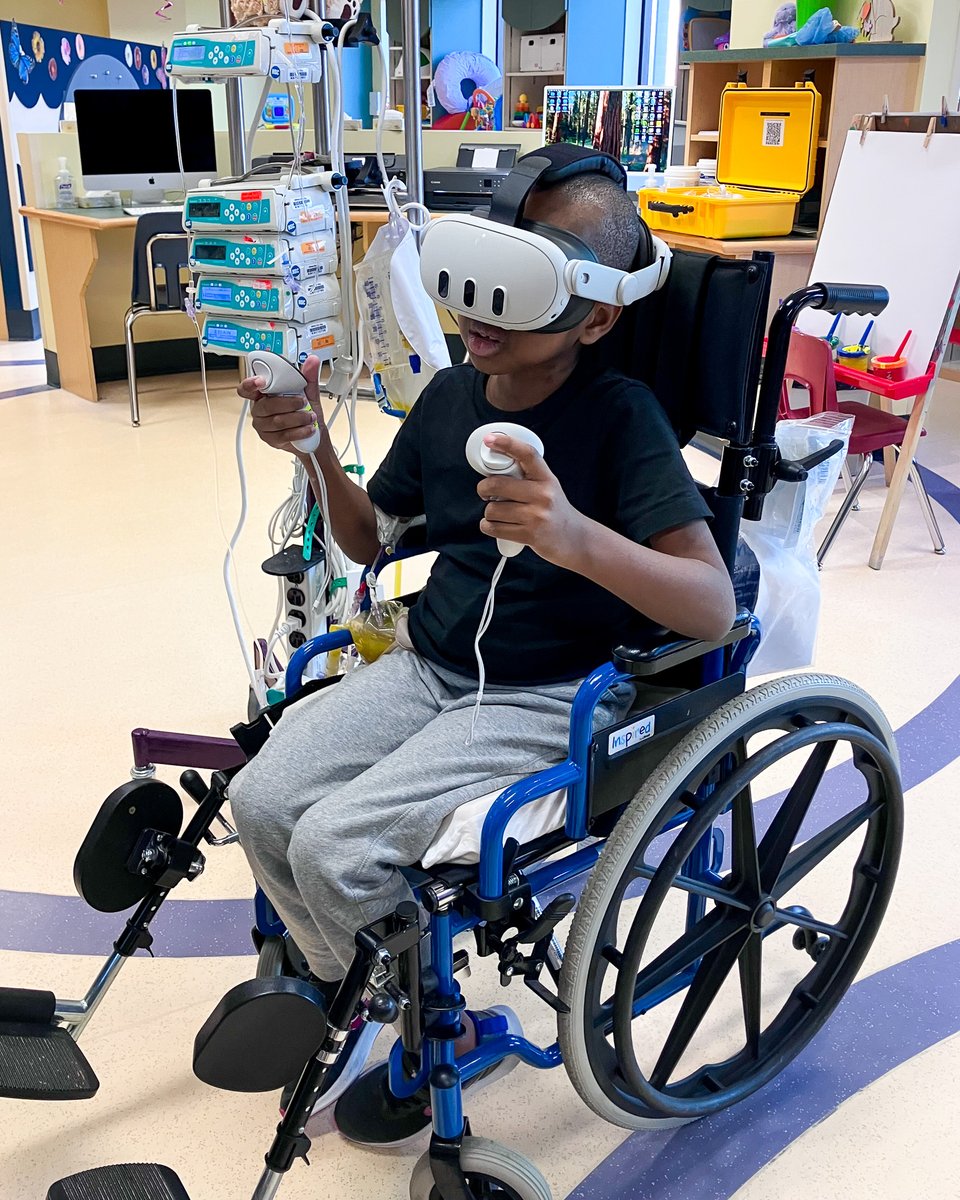98% of our hospital partners report that the Starlight VR improves the mental health of their young patients. 🧠🕹️ You can bring this escape to a child in your community: bit.ly/3JQYegY. 🎁