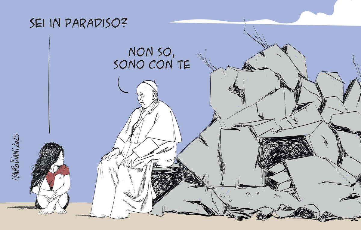 maurobiani's tweet photo. #PapaFrancesco #mondo 
Paradiso.
Oggi per @repubblica https://t.co/bX5qGQ24ed