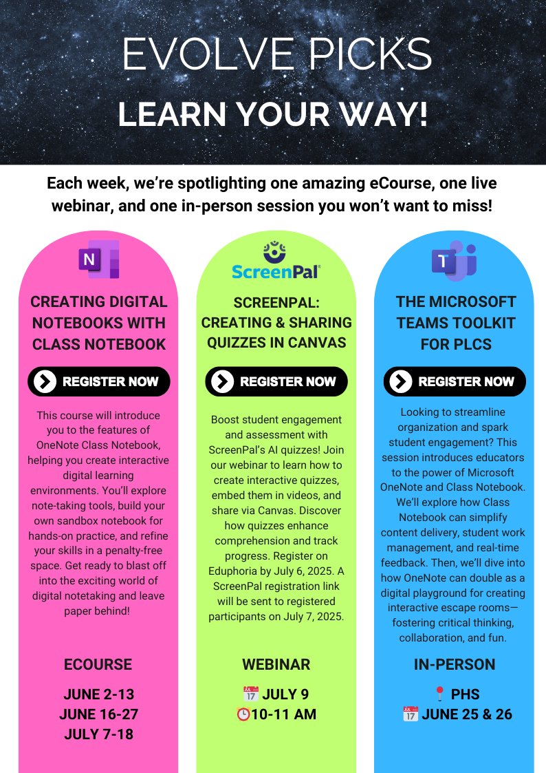 Check out this week’s featured sessions and get inspired to explore, grow, and eVolve! 🚀👉bit.ly/4jHe25V