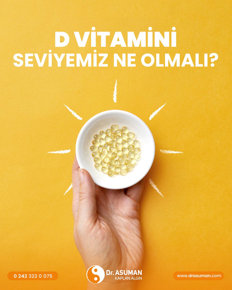 D vitamininin normal aralığı mililitre başına nanogram (ng/mL) olarak ölçülür. Genel olarak D vitamini seviyelerinin 60 ila 80 ng/mL olması idealdir. Ancak D vitamini kullanan kişilerin mutlaka yanında K vitamini de kullanmaları gerekir.